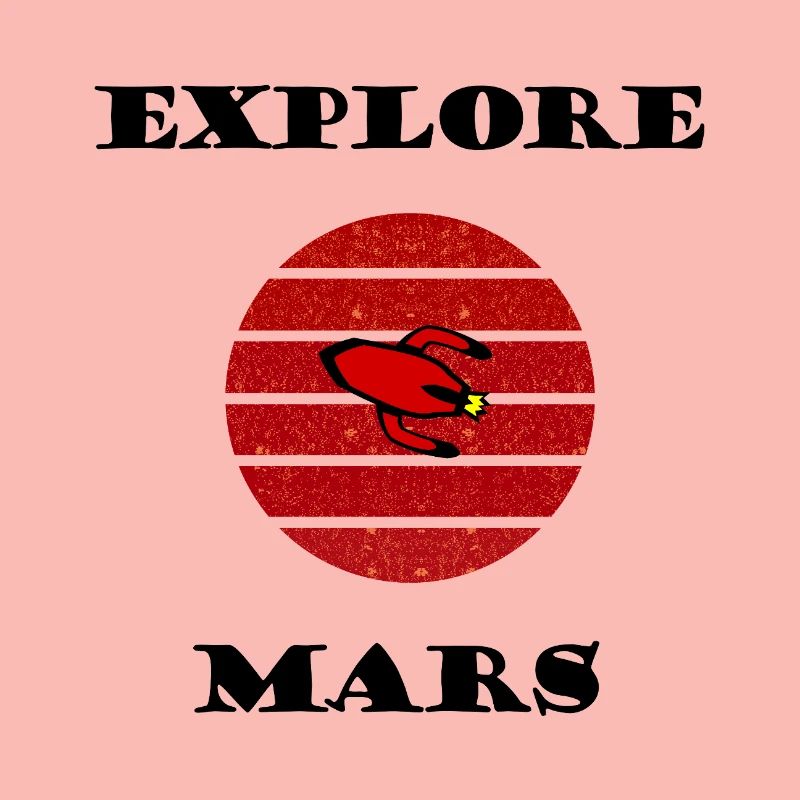 Fusée rétro dans le cercle rayé rouge
