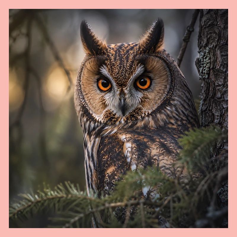 Eule im Waldnebel