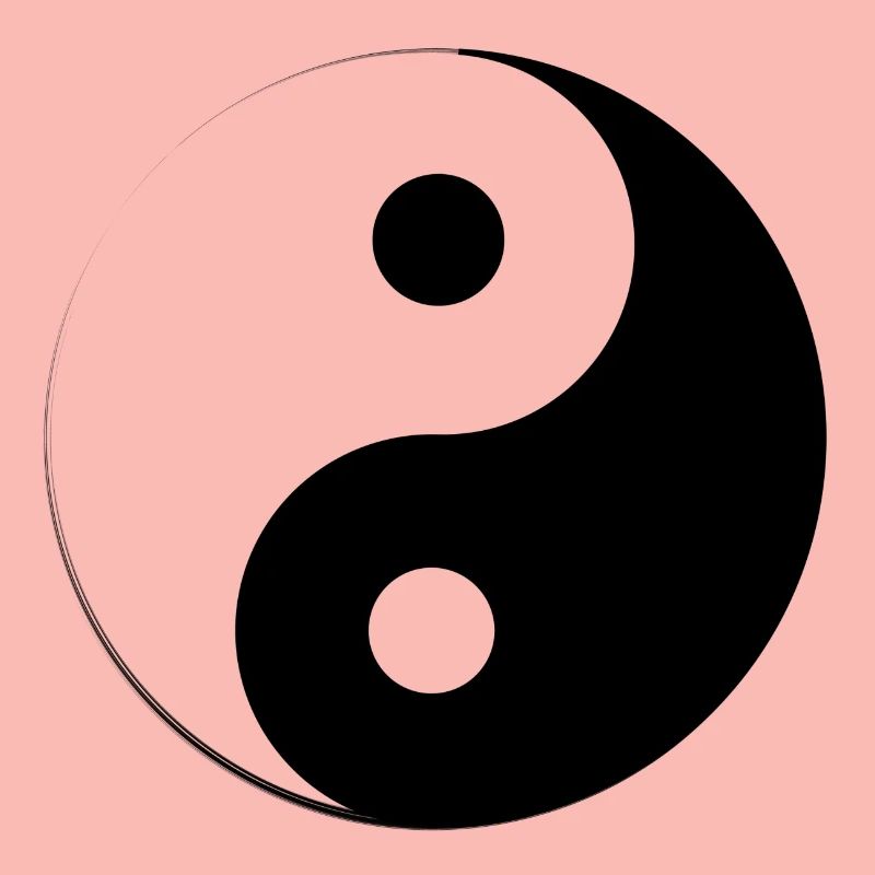 Ying and Yang style with broken circle
