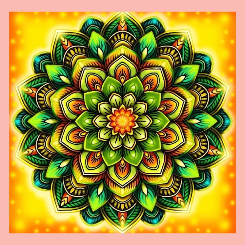 Glowing Mandala Flower Pattern