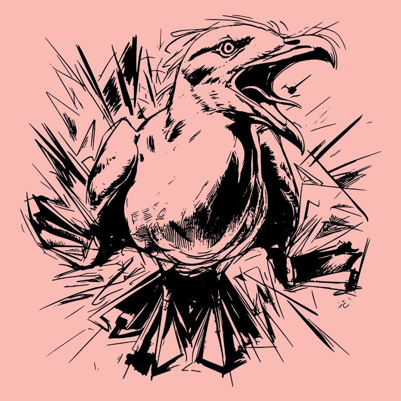 Skizzierte Möwe