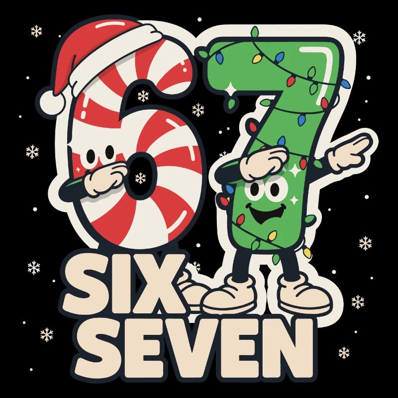 67 Meme Six Seven Dabbing Weihnachtsmann Lustig