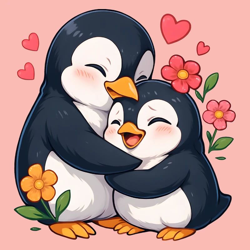 Kuschelpinguin Herzduo