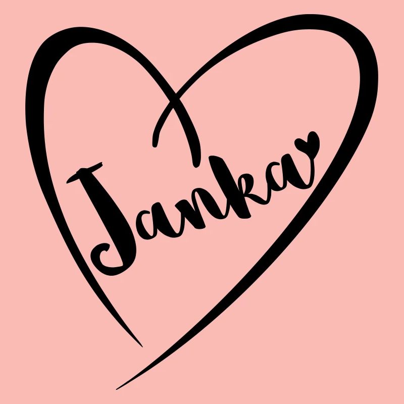 Janka surname first name in heart frame