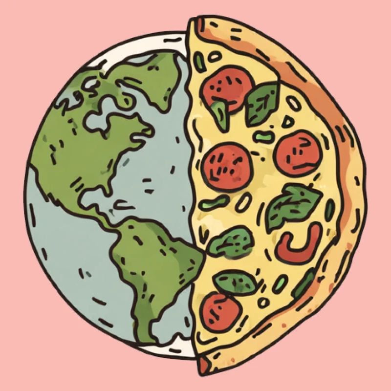 Conception de la tranche de pizza de la terre