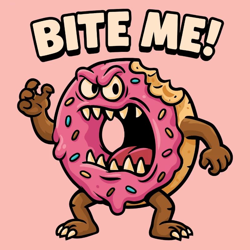Conception agressive de monstre de beignet