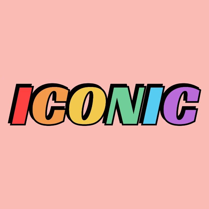 Ikonisch - Regenbogen Text LGBT Pride