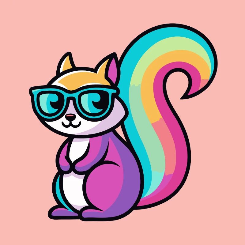 Regenbogen-Eichhörnchen-Brille