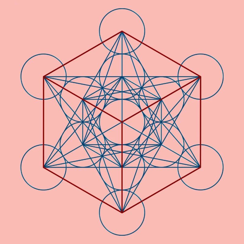 Le cube de Metatron - rouge bleu