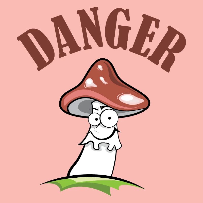 Toadstool danger symbol comic funny