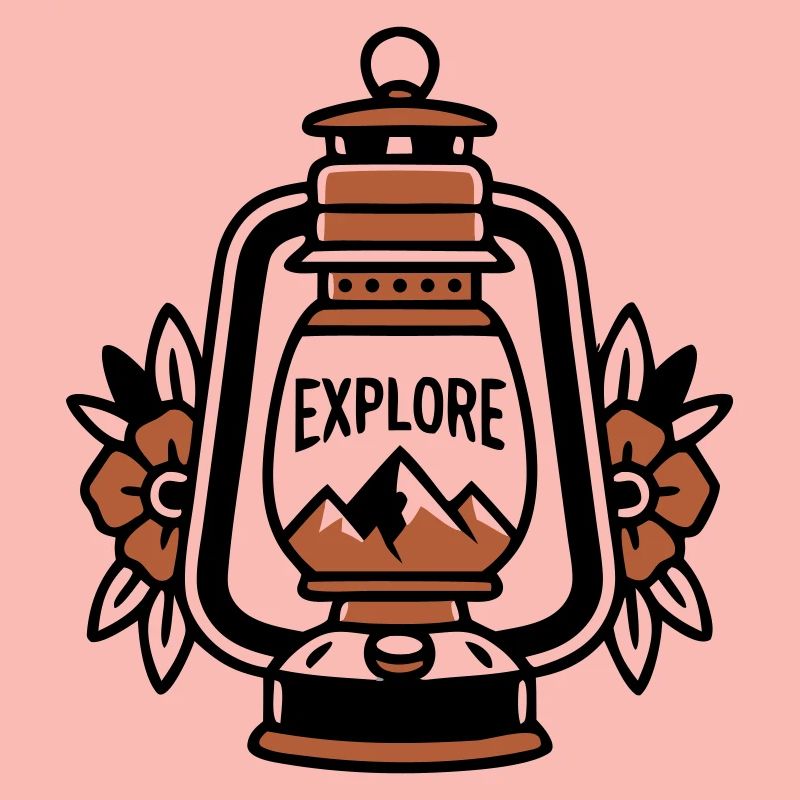 Lantern Explore Mountains Vintage
