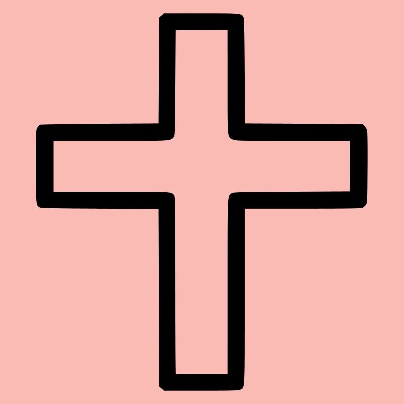 Thick Cross Outline Comic Icon