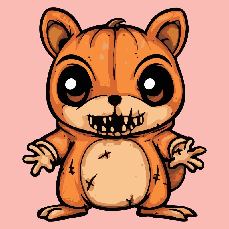 Eichhörnchen Halloween Comic Lustig
