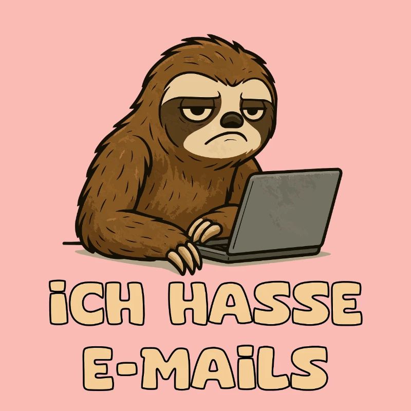 Conception décontractée de paresseux avec sarcasme par e-mail
