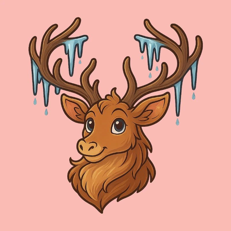 Cerf d’hiver avec glaçons