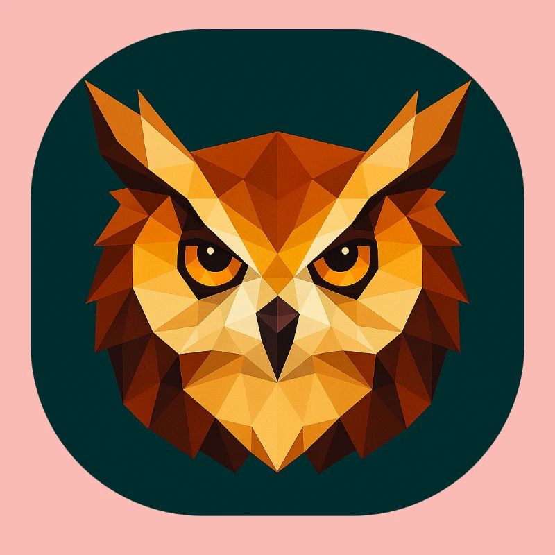 Geometric Owl Head Polygon Art
