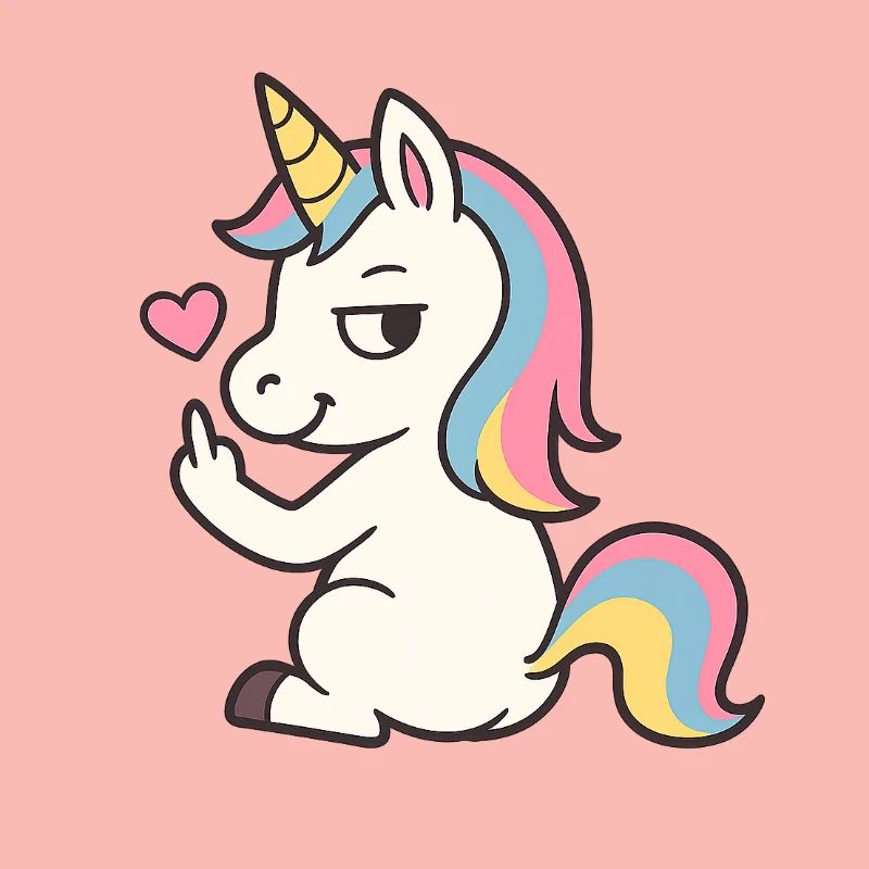 Licorne espiègle au cœur – Déclaration de licorne douce