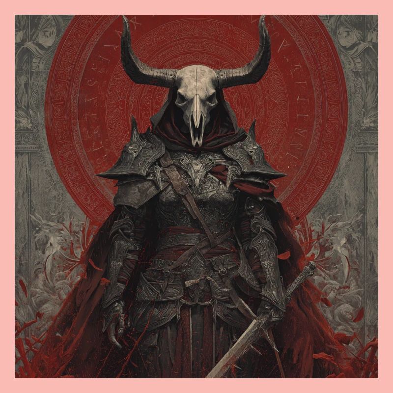 Dämonenkrieger mit Schädelhelm