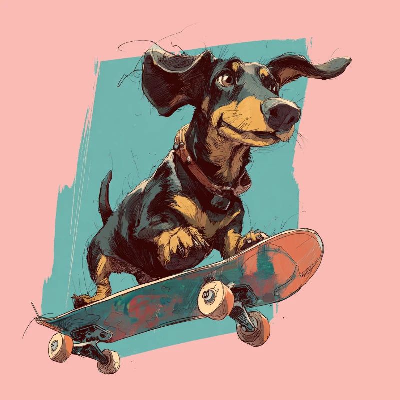 Skateboard-Dackel