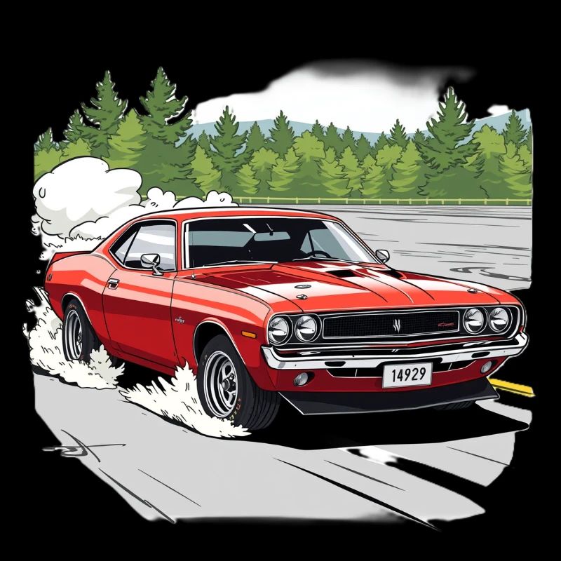 Klassische Auto-Drift in Rot