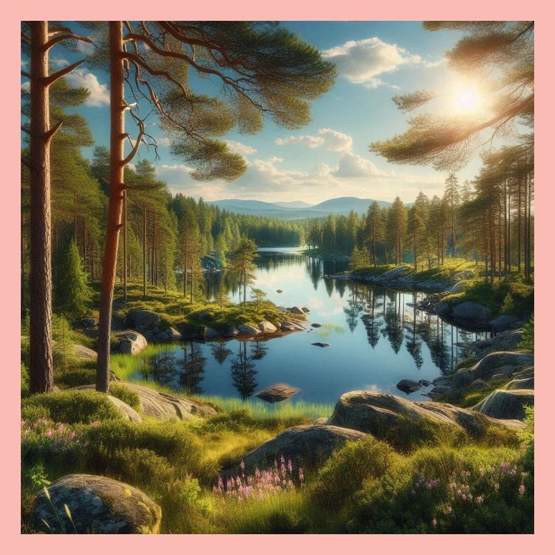 Waldsee in der Abendsonne