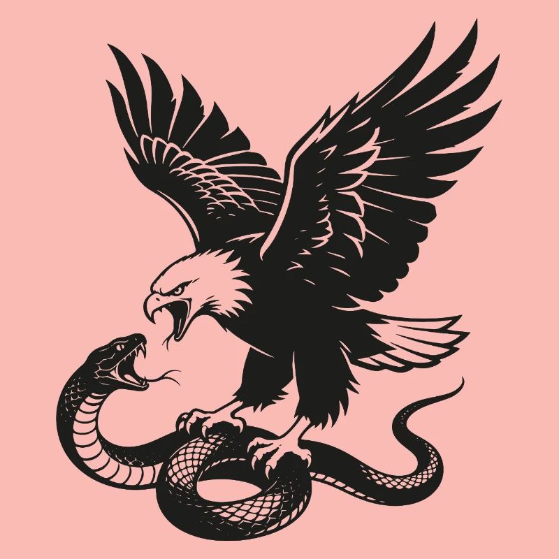 Eagle vs Snake Silhouette
