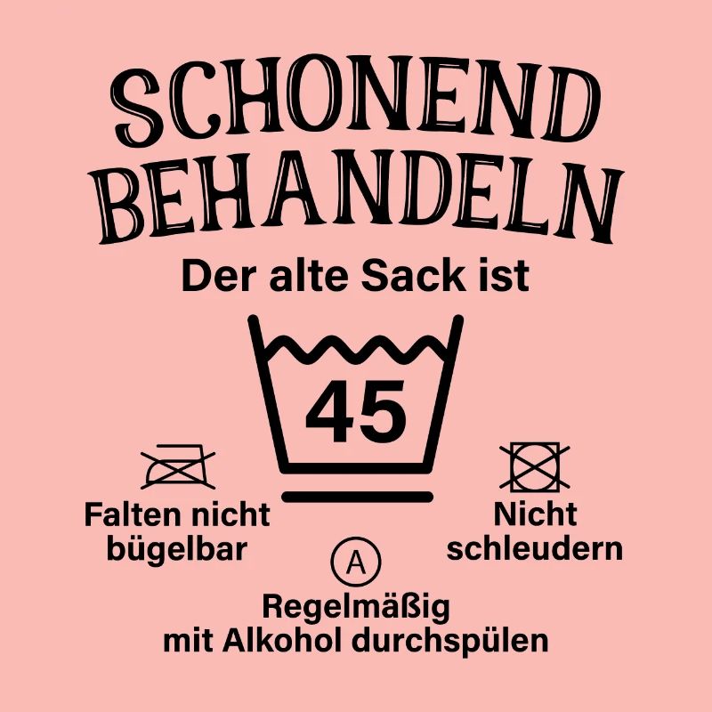 Schonend Behandeln Geschenk 45. Geburtstag Sack