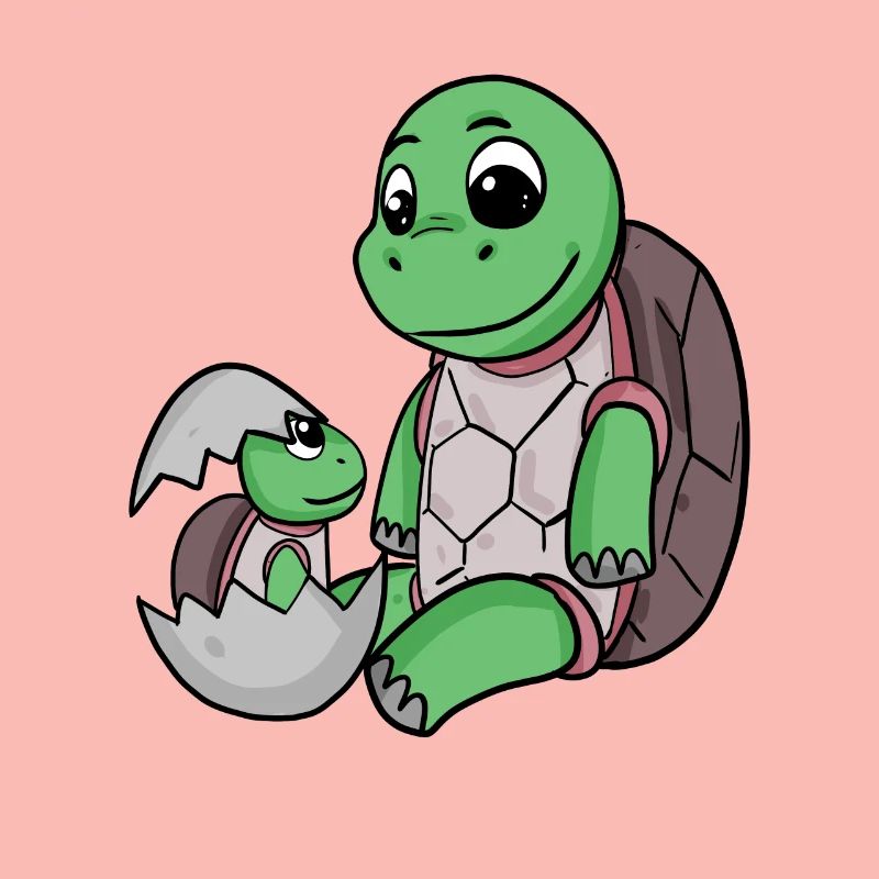 Turtle with Baby Turtle