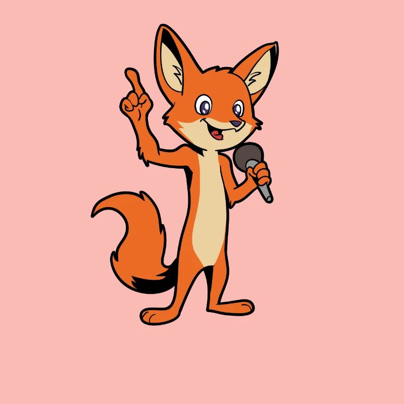 Singing vixen with microphone - Fuchs