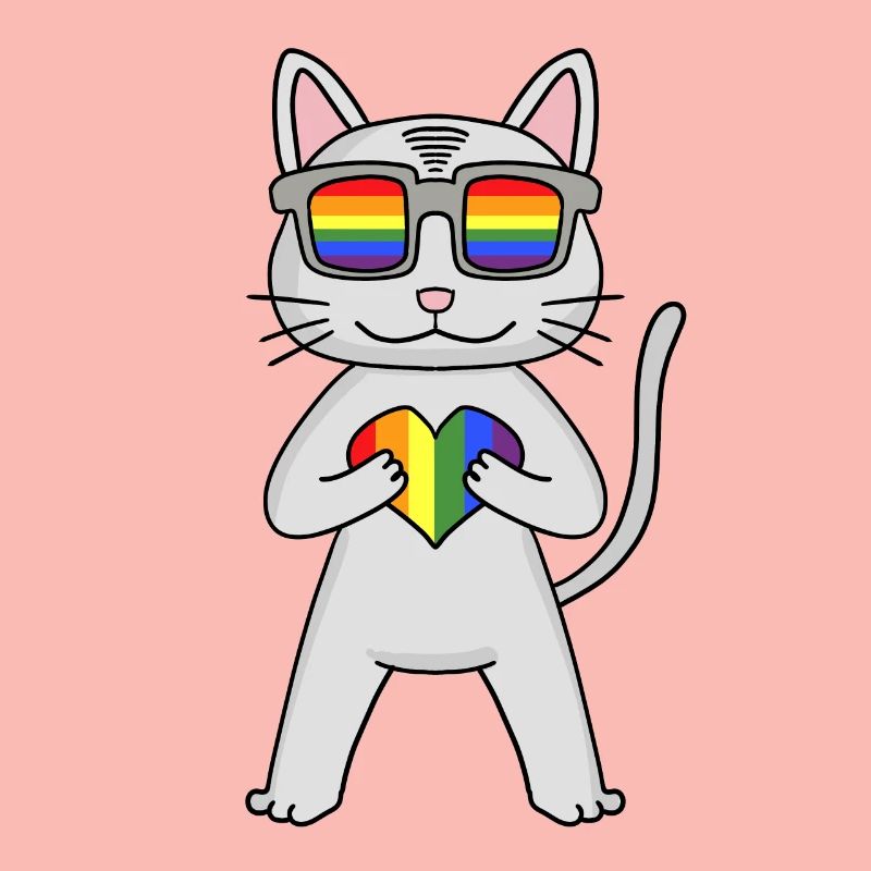 LGBT Katze Devon Rex Regenbogen