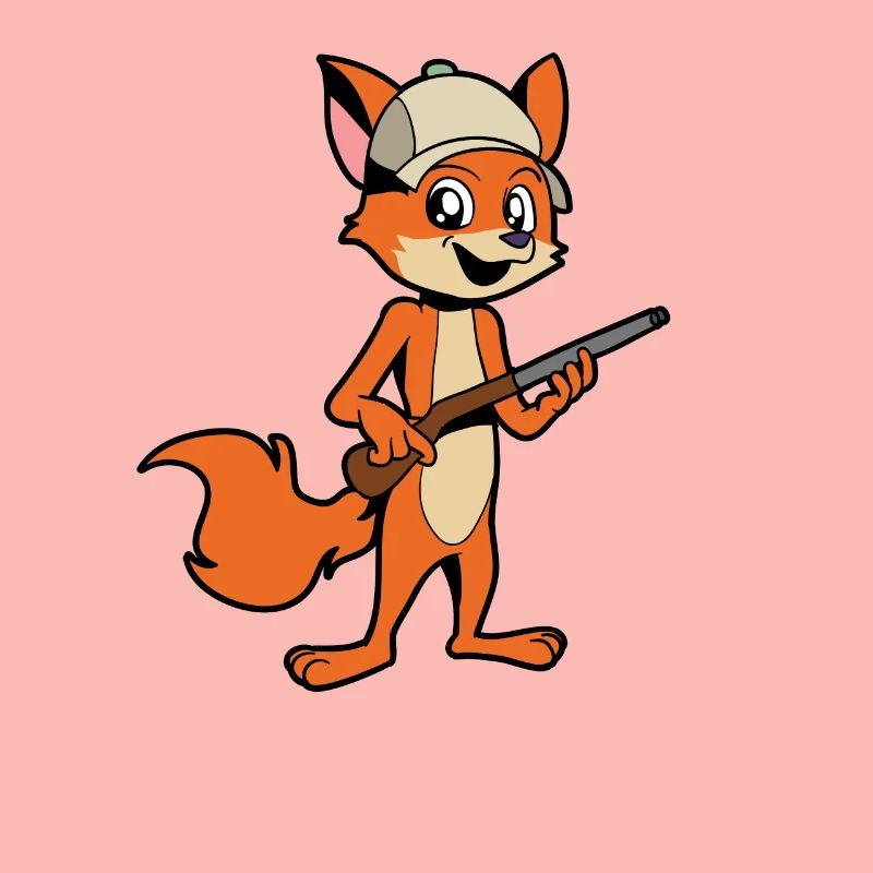 Fuchs mit Gewehr - Jäger