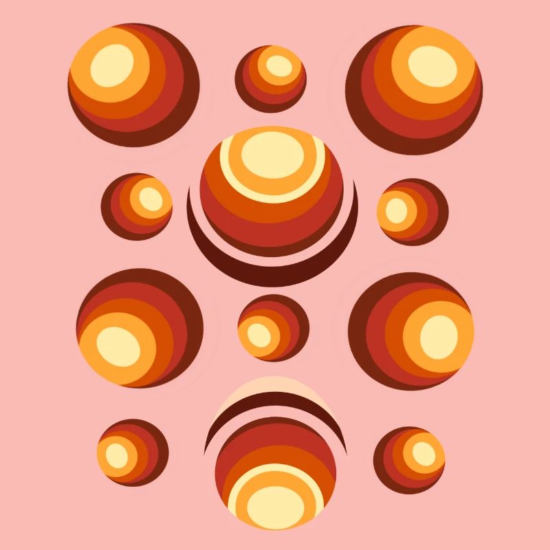Retro Circle Pattern 70s Crescent