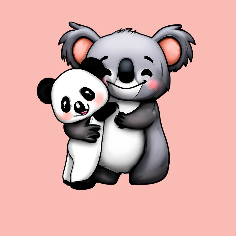 simpatico orso koala e orso panda squeeze e