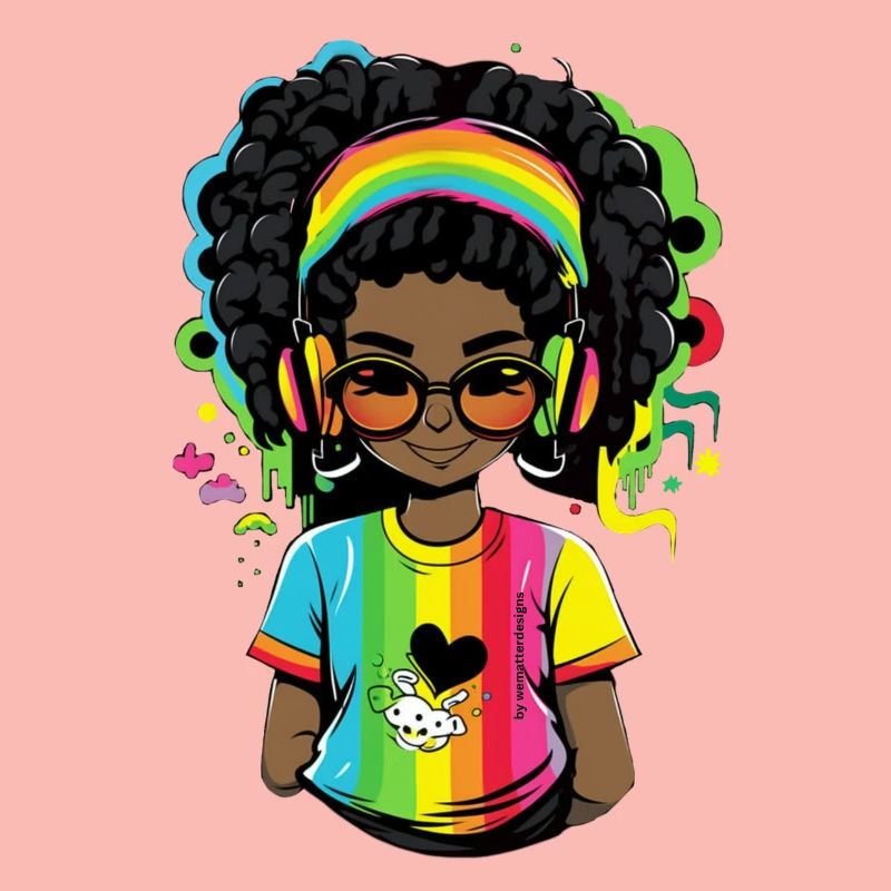 Leuchtender Reggae-Pullover mit Rainbow-Design