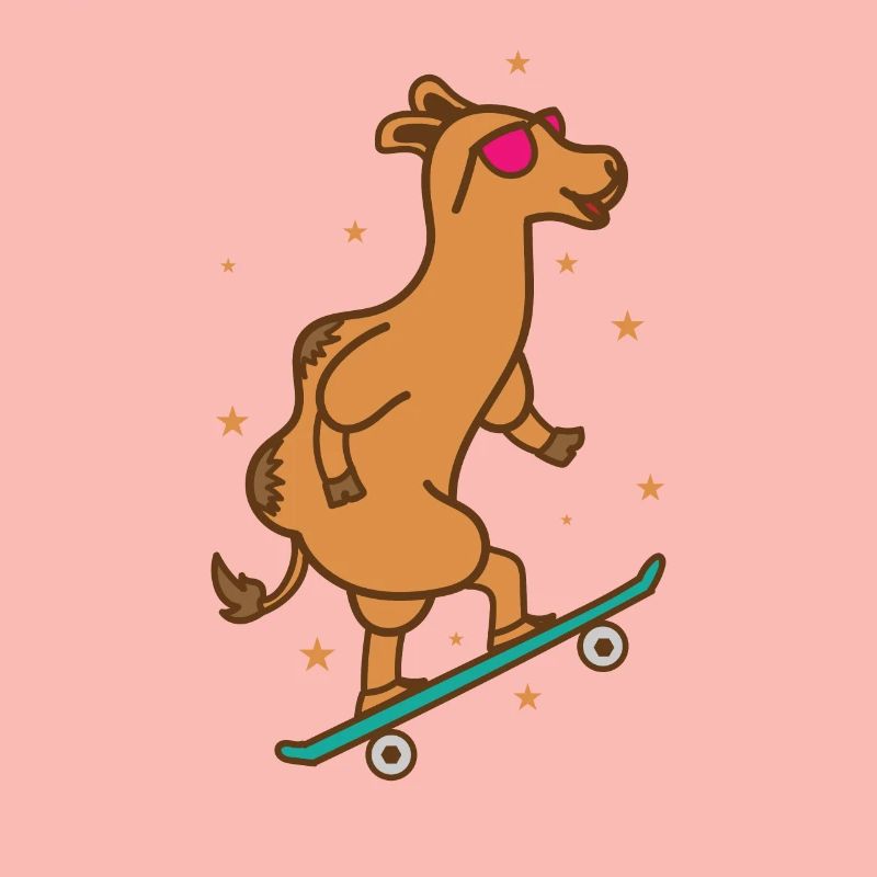 Camel on the skateboard dromedary
