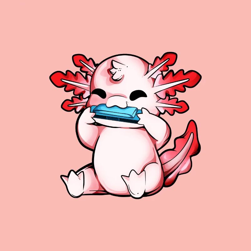 Axolotl plays harmonica
