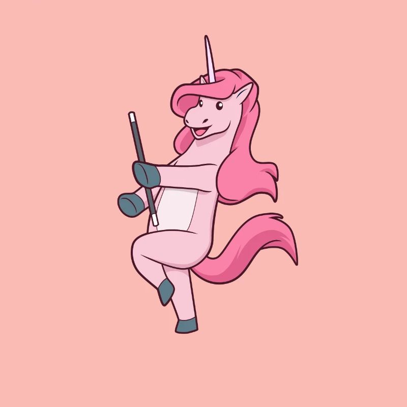 Comic Einhorn beim Twirling