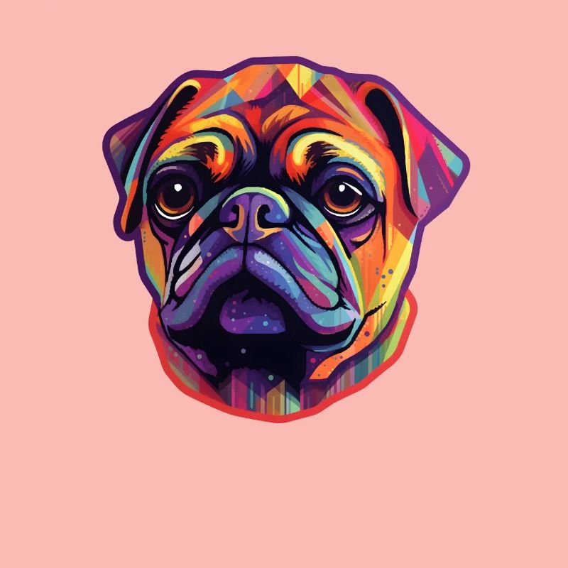 Mops Regenbogenfarben