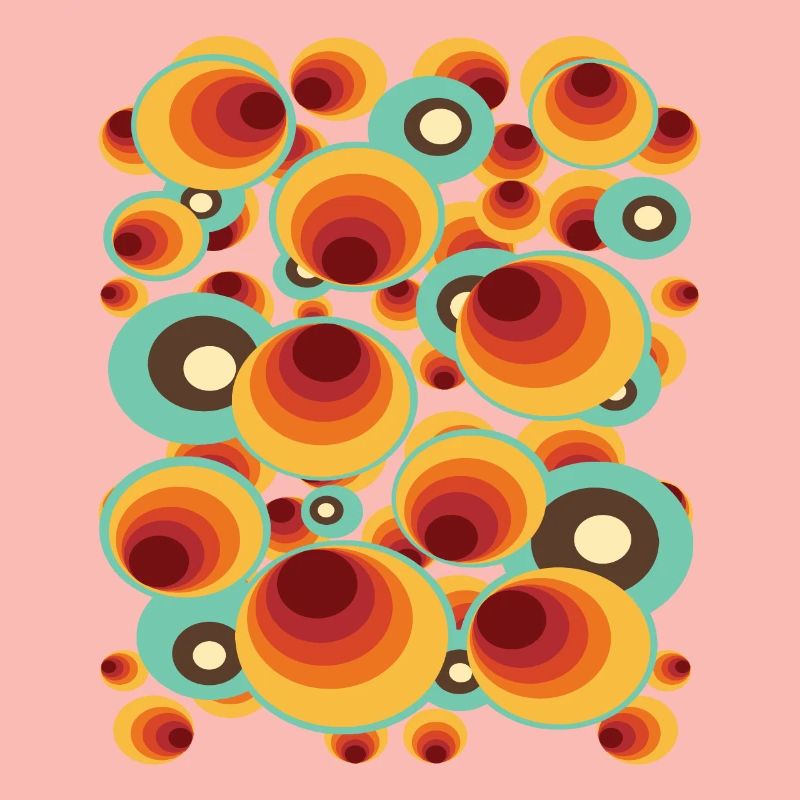 Retro Polka Dots Circle Pattern