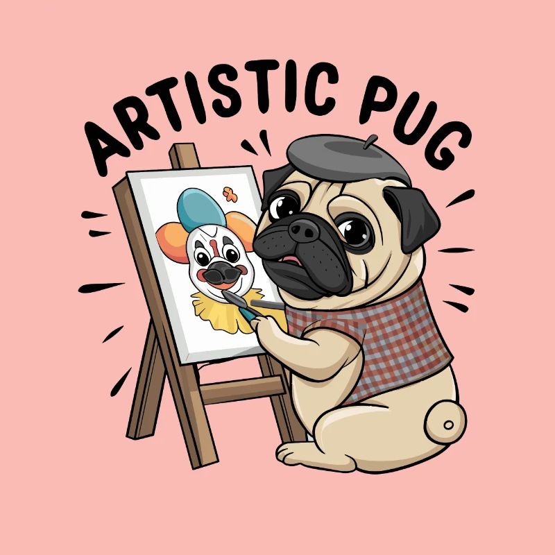 Mops Hundehalter Mops Liebe Malen Kunst