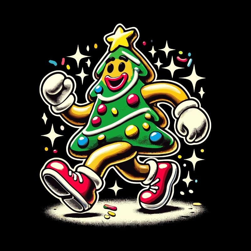 Lustiger Weihnachtsbaum Im Comicstil