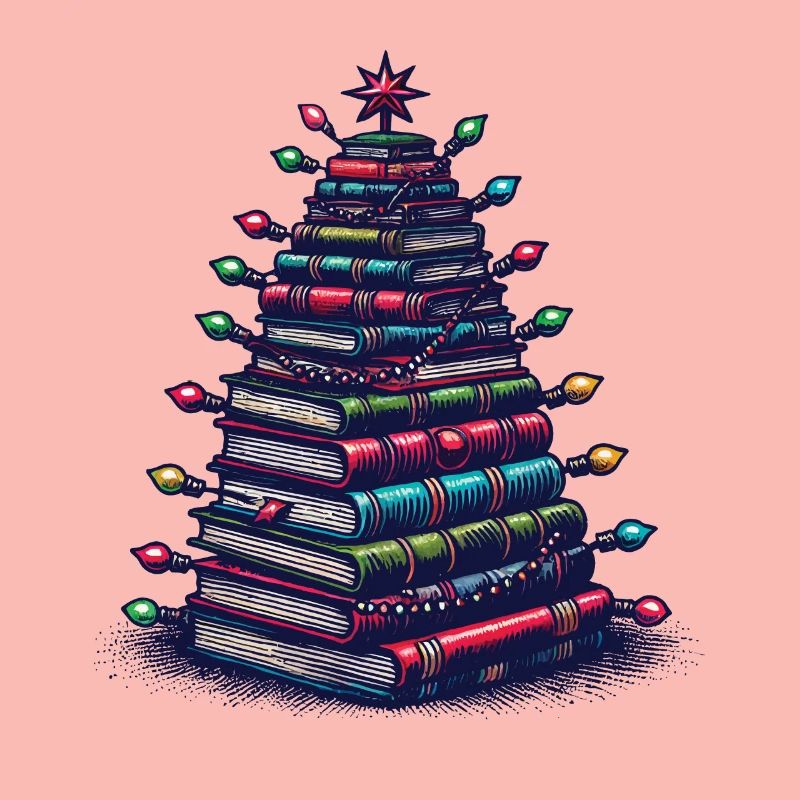 Book Stack Tree for Book Lovers Christmas