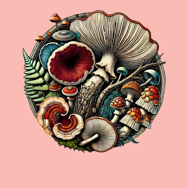 Conception complexe de champignons et d’éléments forestiers