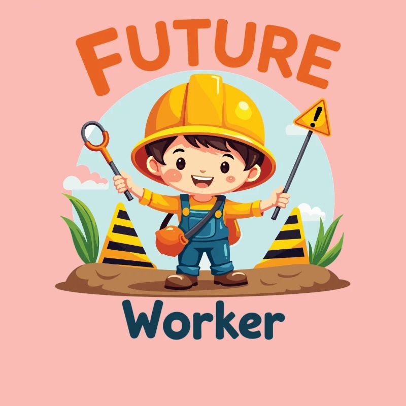 Future Worker - Conception mignonne d’ouvrier de la construction