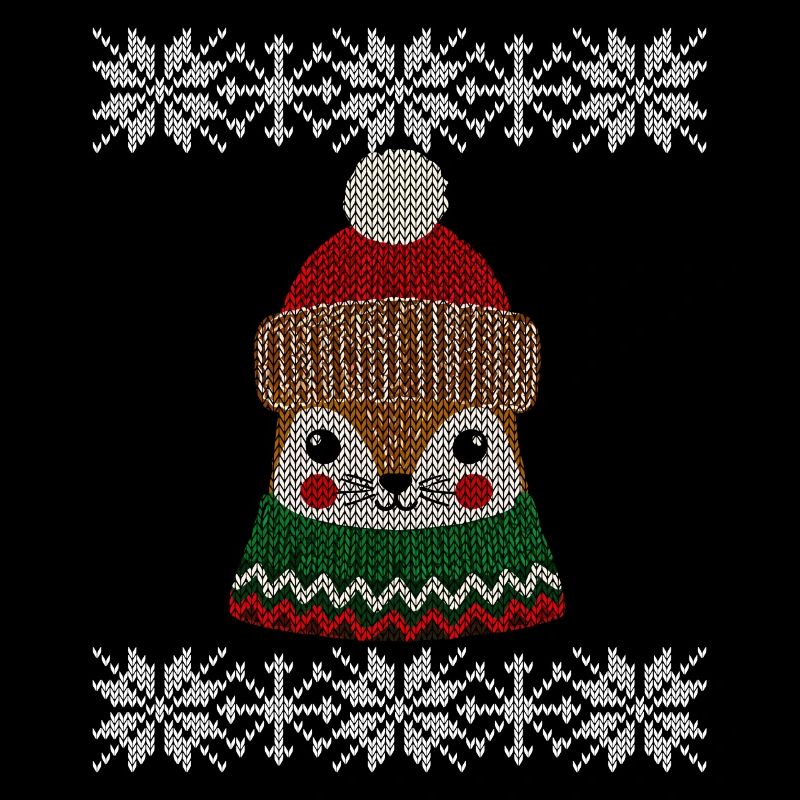 Cute Winter Squirrel with Hat Knitted Look