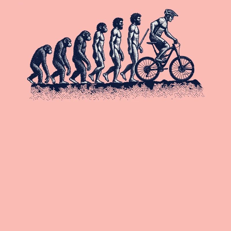 Evolution from ape to cyclist