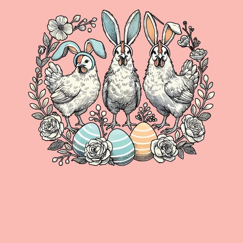 Easter Chickens Retro Easter Bunny Chick Aesthetics