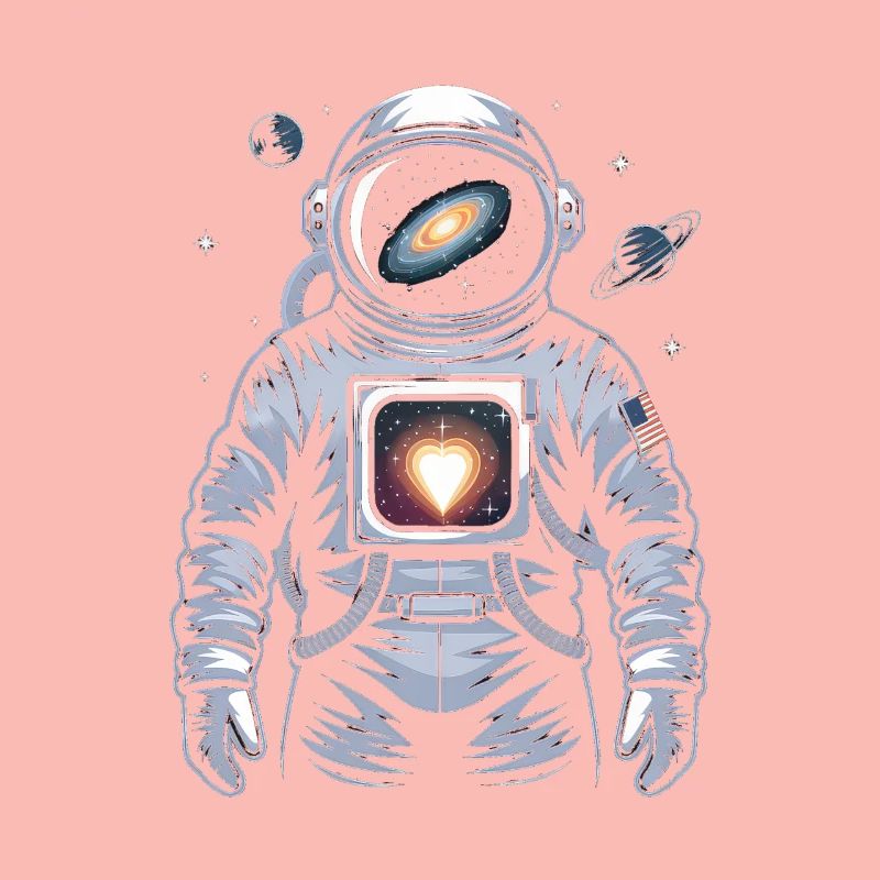 Conception d’astronaute de cœur de l’espace