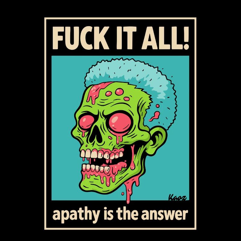 Zombie Totenschädel mit mutigem Statement