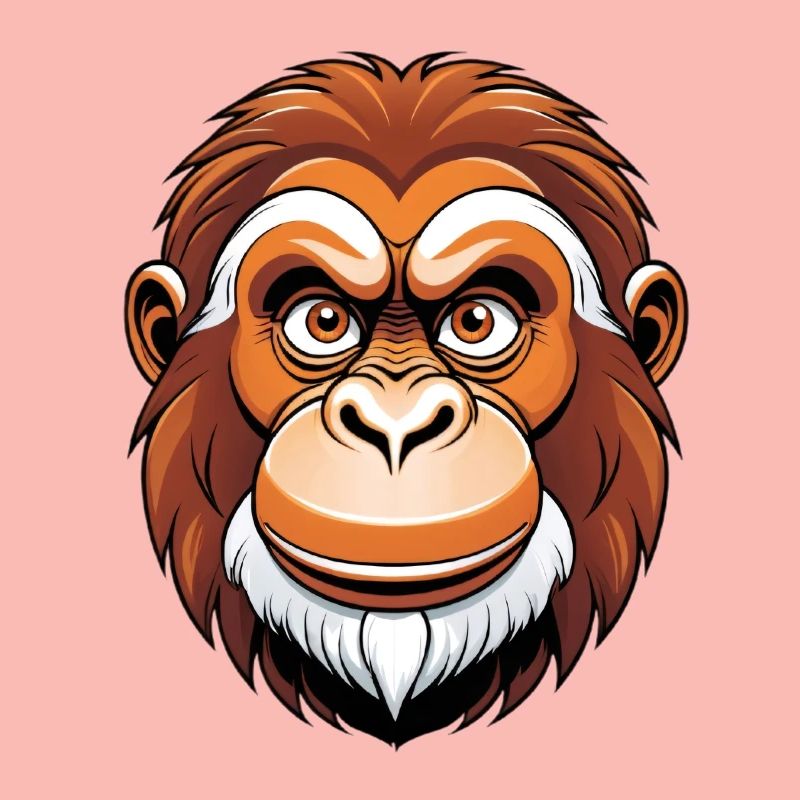 Portrait graphique de singe dans des tons chauds